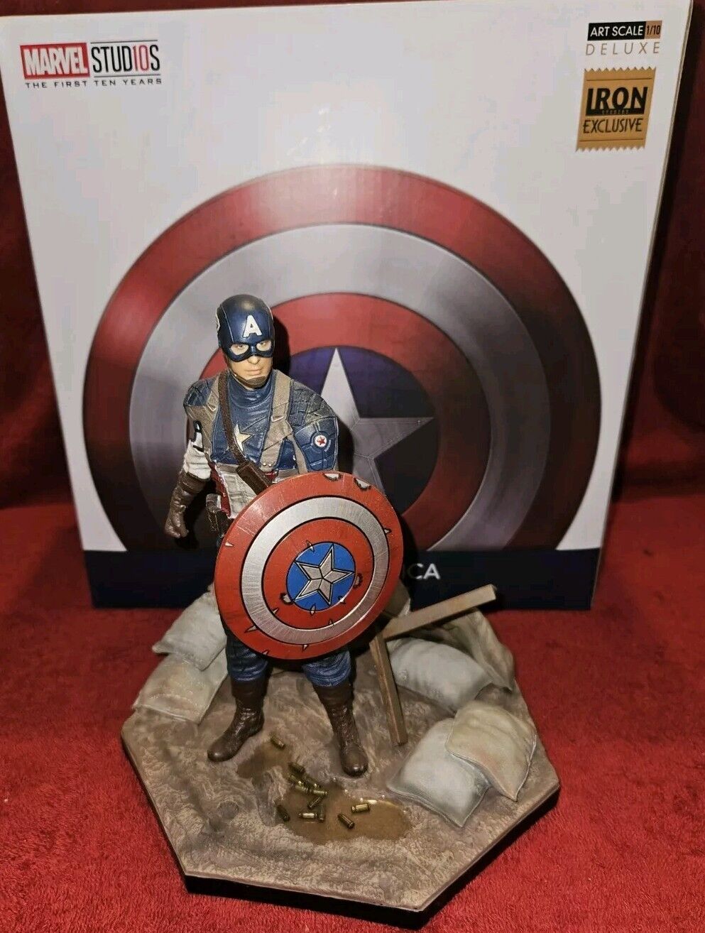 Iron Studios Captain America The First Avenger  1:10 Scale statue pre-owned USA