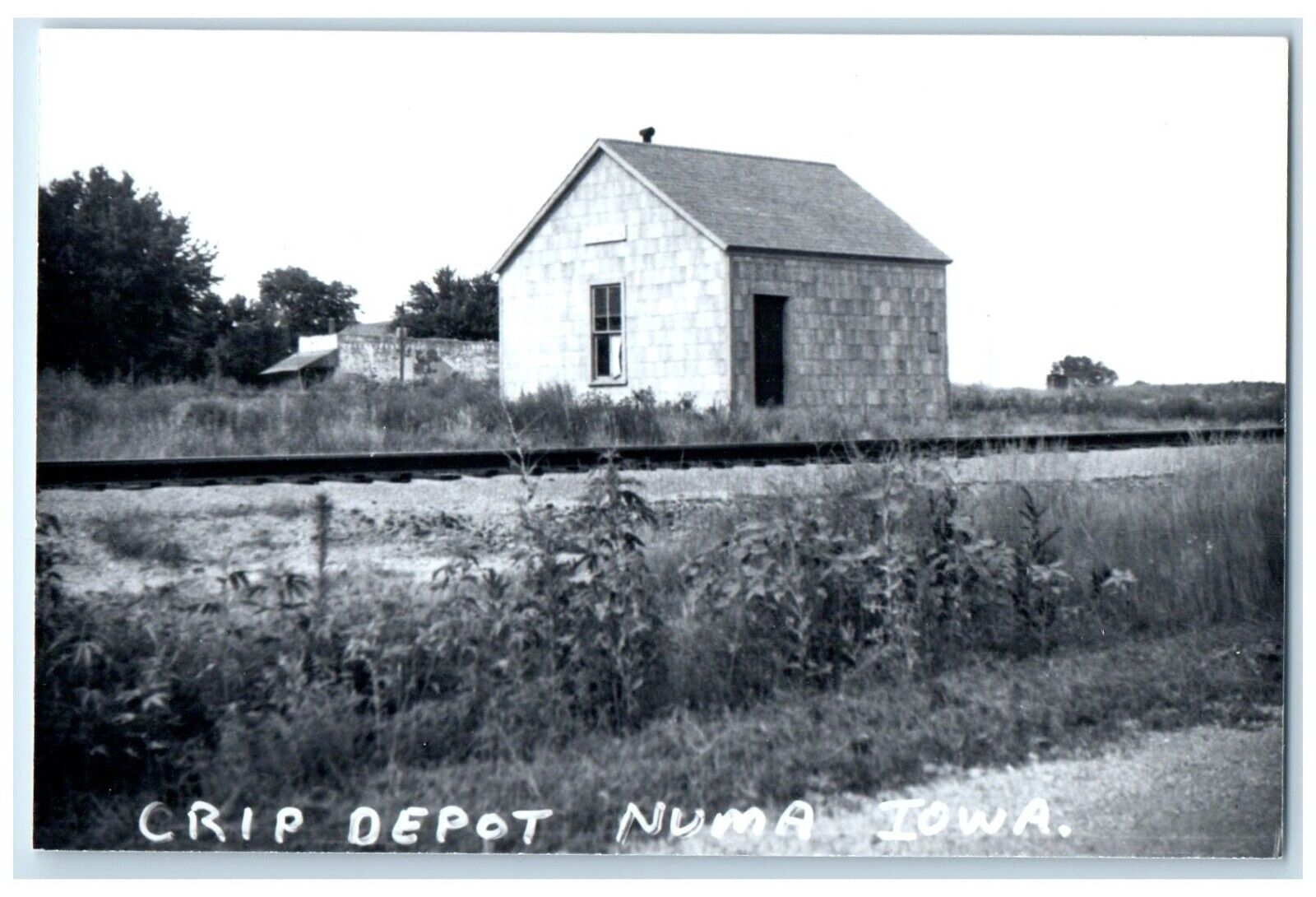 c1956 CRIP Depot Numa Iowa IA Railroad Train Depot Station RPPC Photo Postcard