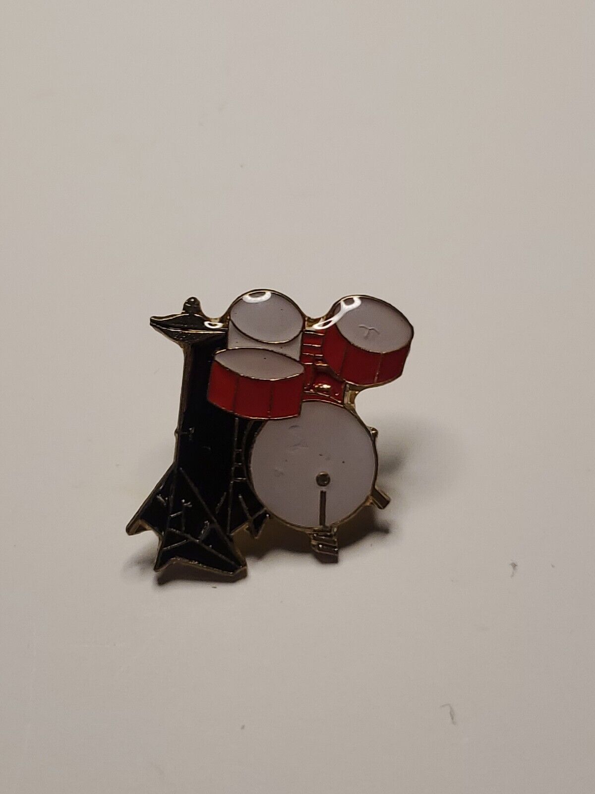 Drum Set Kit Vintage Enamel Hat Pin Lapel pin Gold Tone