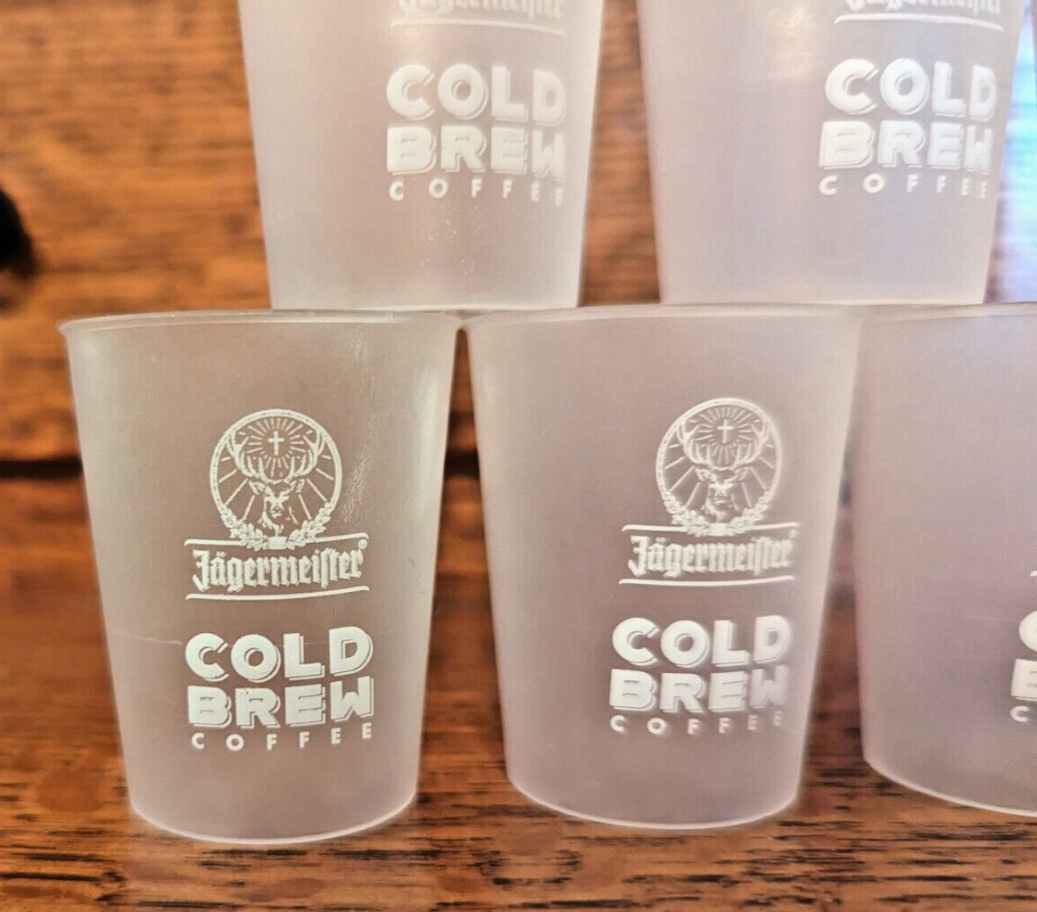 Set of 10, Jagermeister Plastic Frosted Shot Glasses, 1.5 ounces