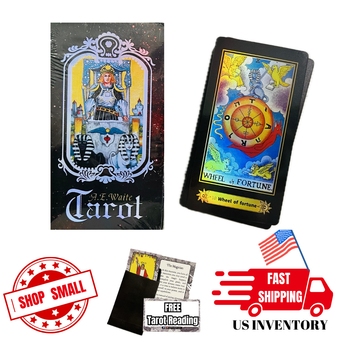 English Rider Waite Original Tarot Deck of 78 Cards W. Booklet Shiny Iridescent