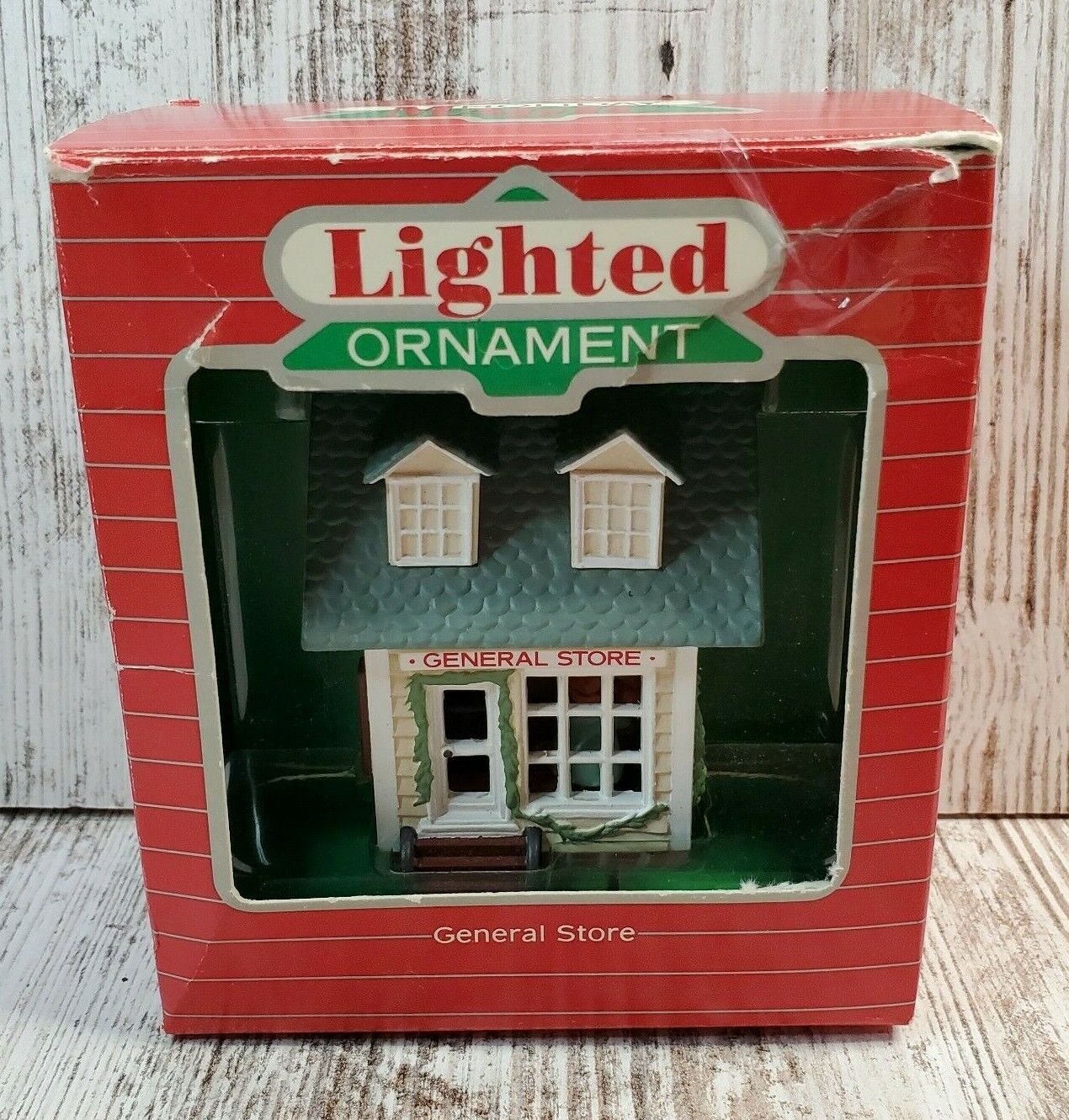 Vtg 1986 Hallmark Keepsake Lighted Ornament Holiday Magic General Store 