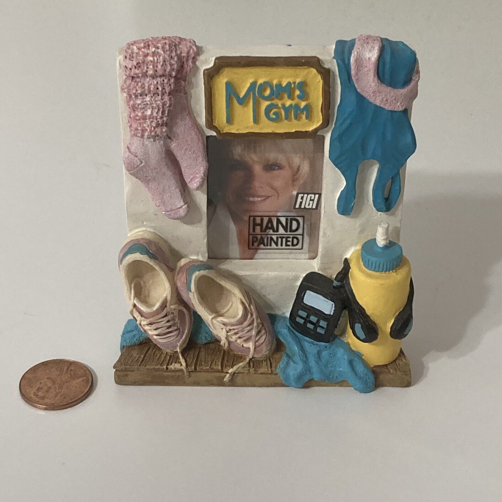 Vintage Mom’s Gym Mini 90s Picture Frame 1995 FIGI Graphics Hand Painted Sports
