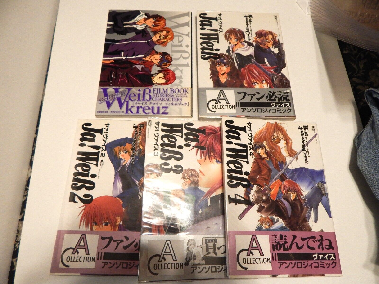 Weiss Kreuz Film Book & Ja Weib/Weiss Anthology Comic/Doujinshi #1-4 Manga