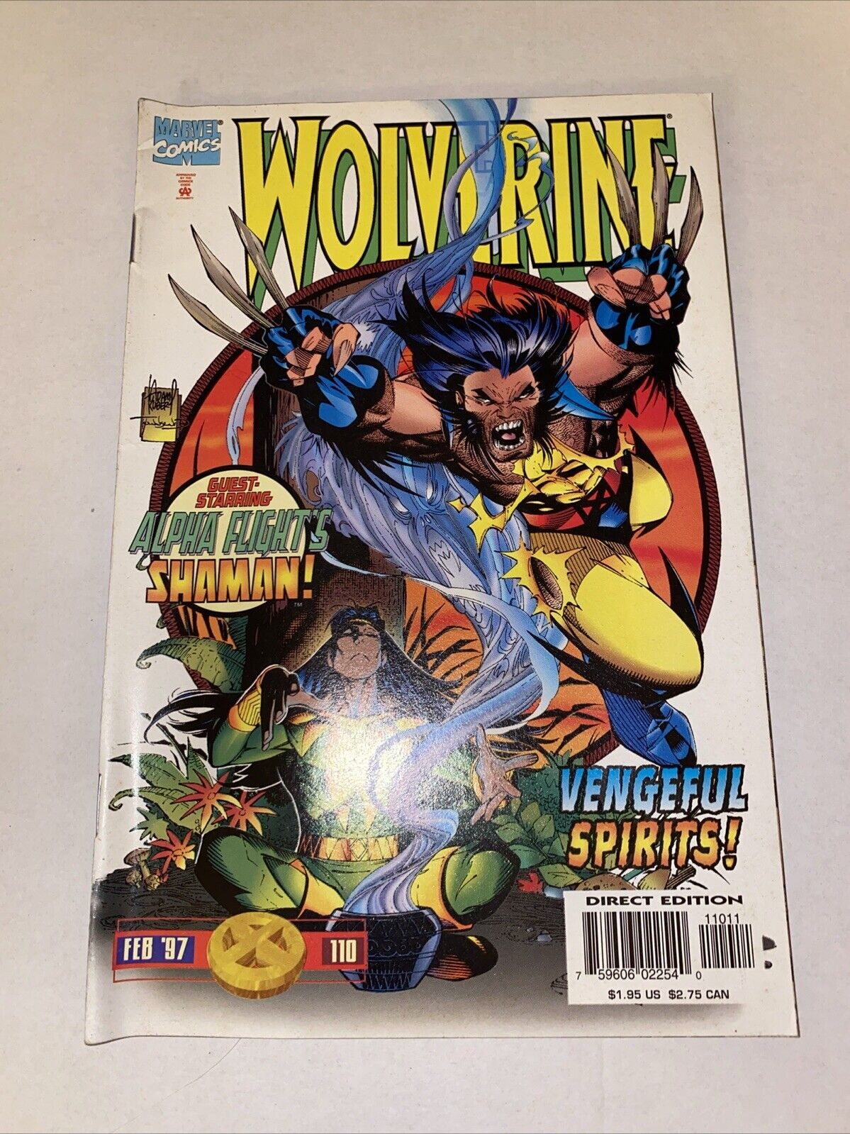 Wolverine #110 By Hama Bennett Shaman Alpha Flight Kubert Cover
