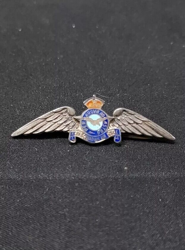 WWII Sterling Silver RCAF Royal Canadian Air Force Sweetheart Wings Pin Military