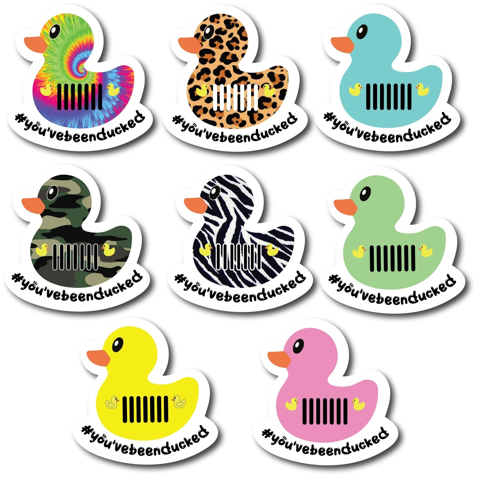 You\'ve Been Ducked Cute Vehicle Duck Magnets, Ducking Game, 8 Pack, 4x4 Inch