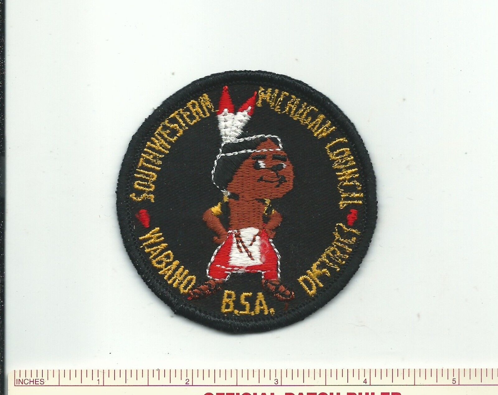 DL SCOUT BSA SOUTHWESTERN MICHIGAN COUNCIL WABANO DISTRICT MERGED PATCH MI BADGE