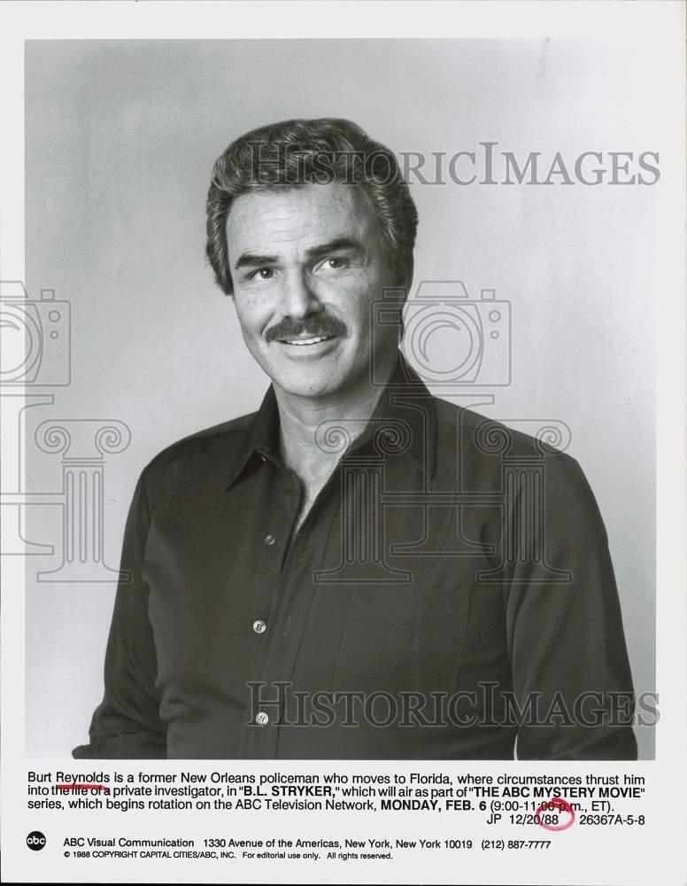 1988 Press Photo Burt Reynolds stars in \