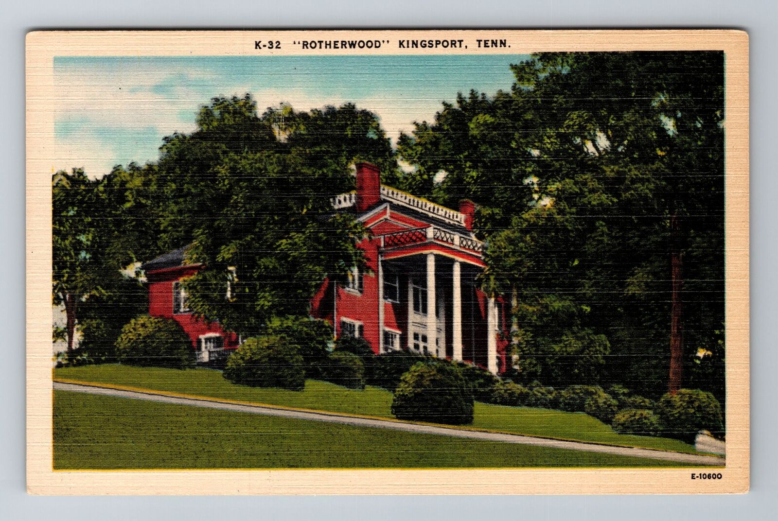 Kingsport TN-Tennessee, Rotherwood, Historic Residence Antique Vintage Postcard