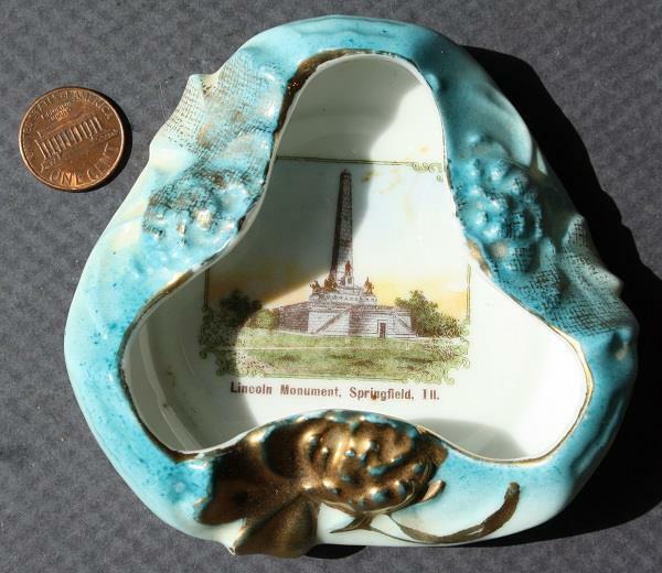 1910s Abraham Lincoln tomb Springfield Illinois wheelock jonroth style ashtray--