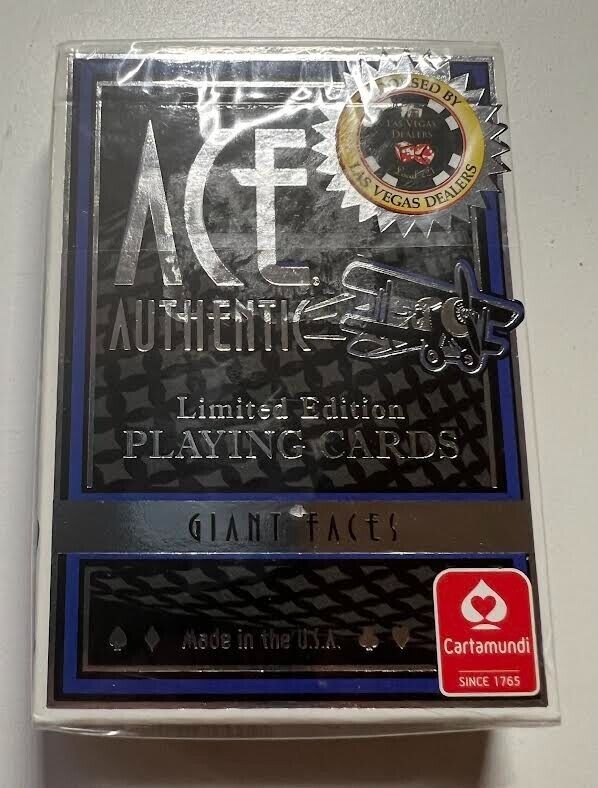 Ace Authentic Limited Edition Giant Face Playing Cards - BRAND NEW SEALED IN BOX