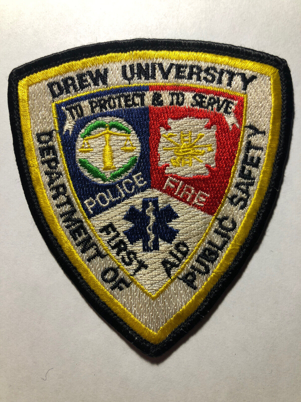 Drew University Department of Public Safety 3.5” Patch ~ New Jersey ~ RARE
