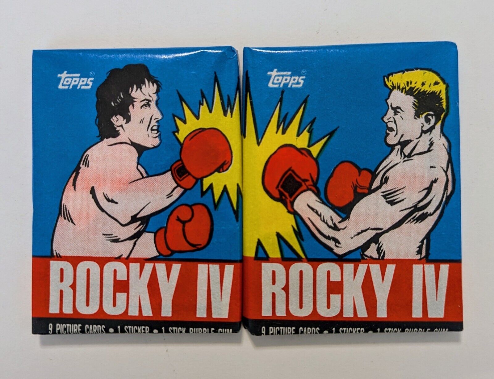 1985 Topps Rocky IV Wax Packs (2) (1-Rocky & 1 Drago)