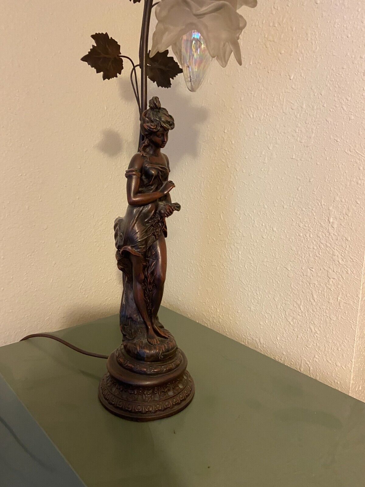 French Art Deco Figural Lady Table Lamp