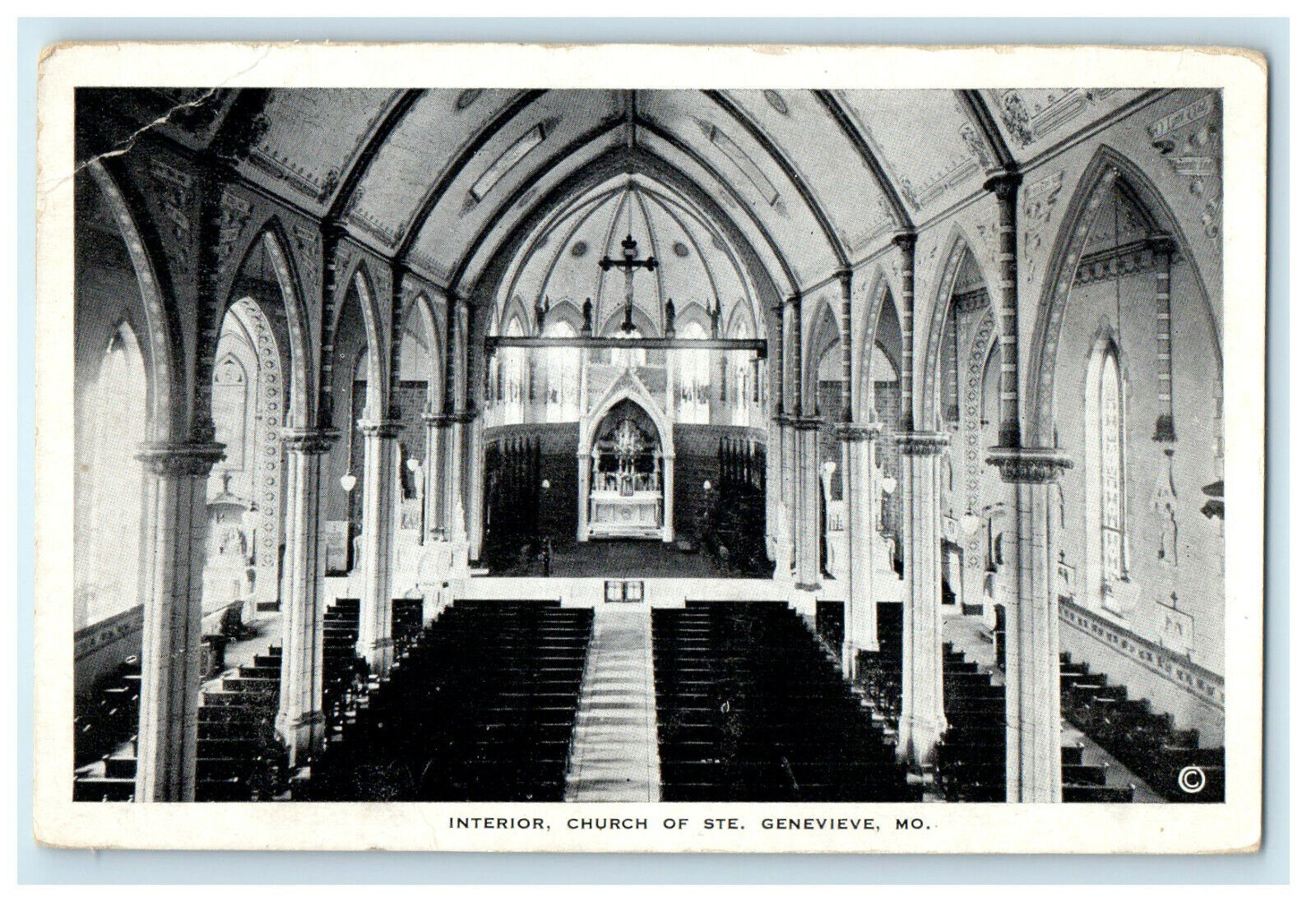 c1920s Interior Church of Ste. Genevieve Missouri MO Unposted Postcard