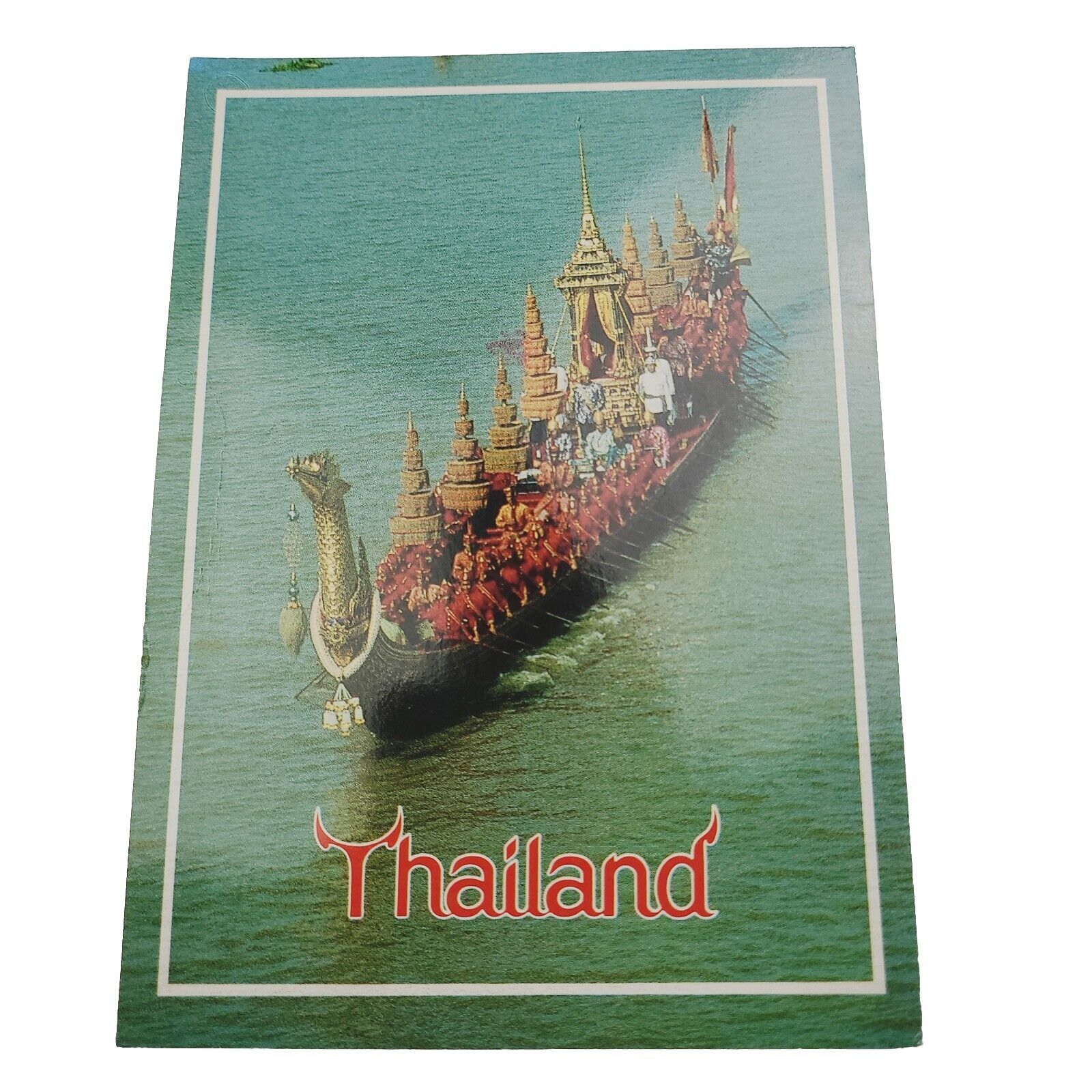 BANGKOK THAILAND POSTCARD SUBANAHONSA KINGS BARGE BOAT CHAO PHAYA RIVER POSTED