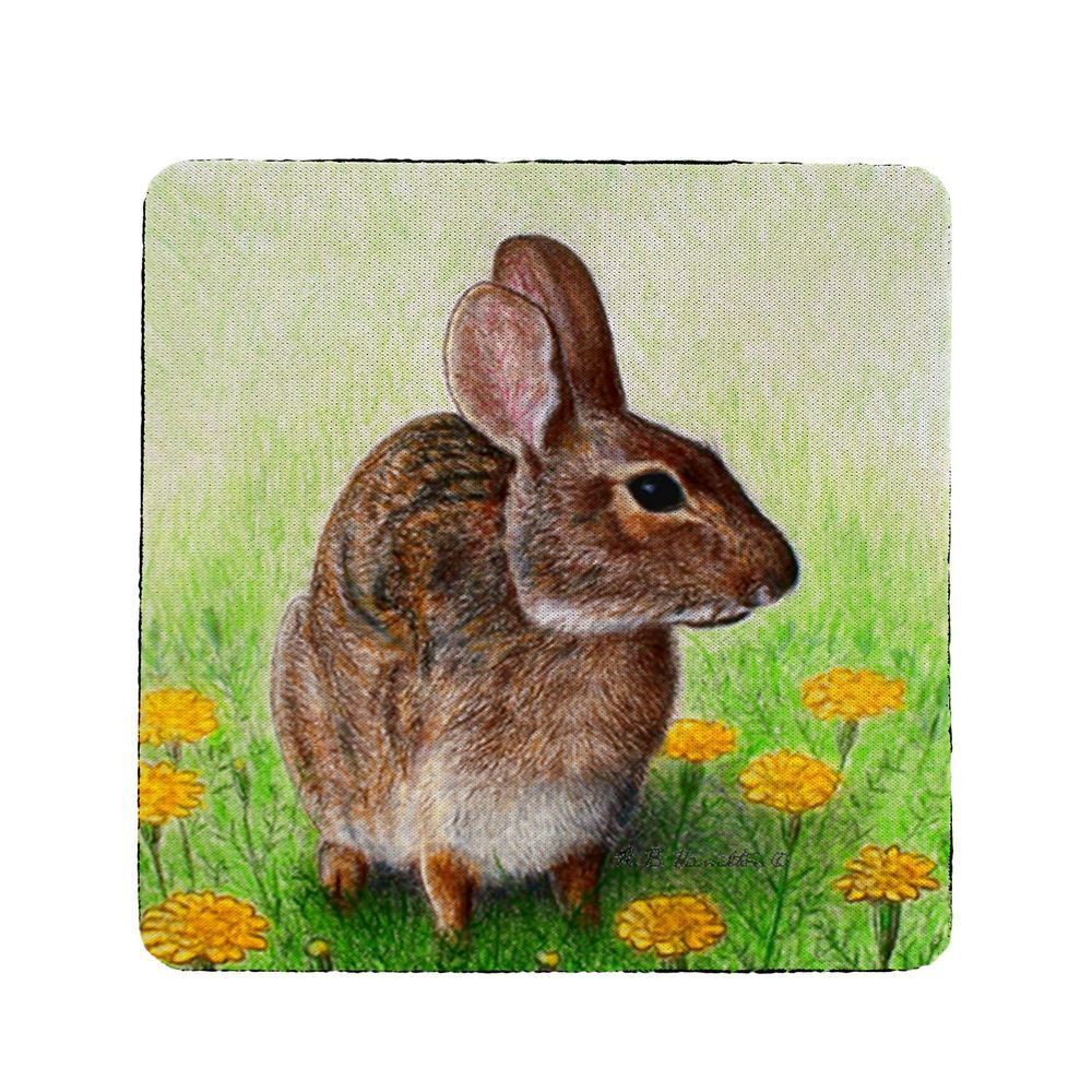 Betsy Drake Rabbit Neoprene Coaster Set of 4