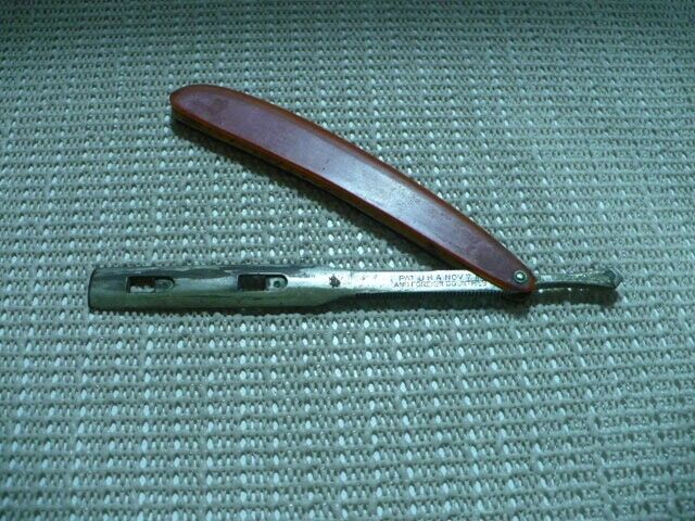 Antique Unbranded Straight Razor-No Blade Made In USA Pat. Nov 7, 1911 VGC