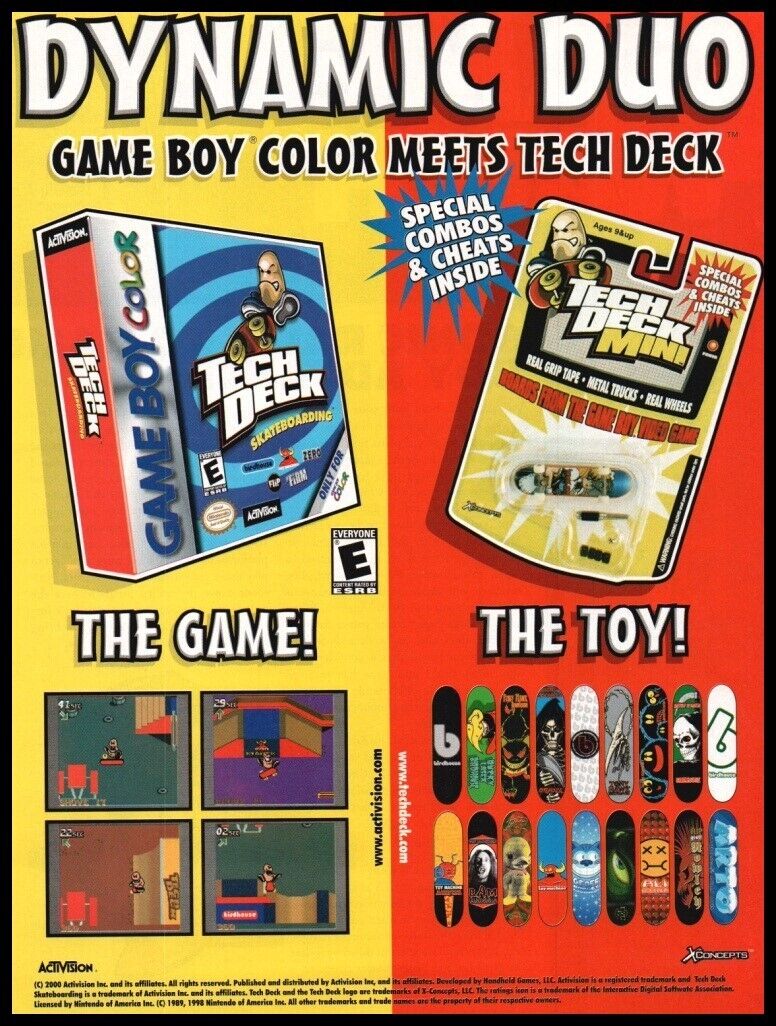 Game Boy Color Tech Deck  Nintendo-print ad / mini-poster-Game room art décor