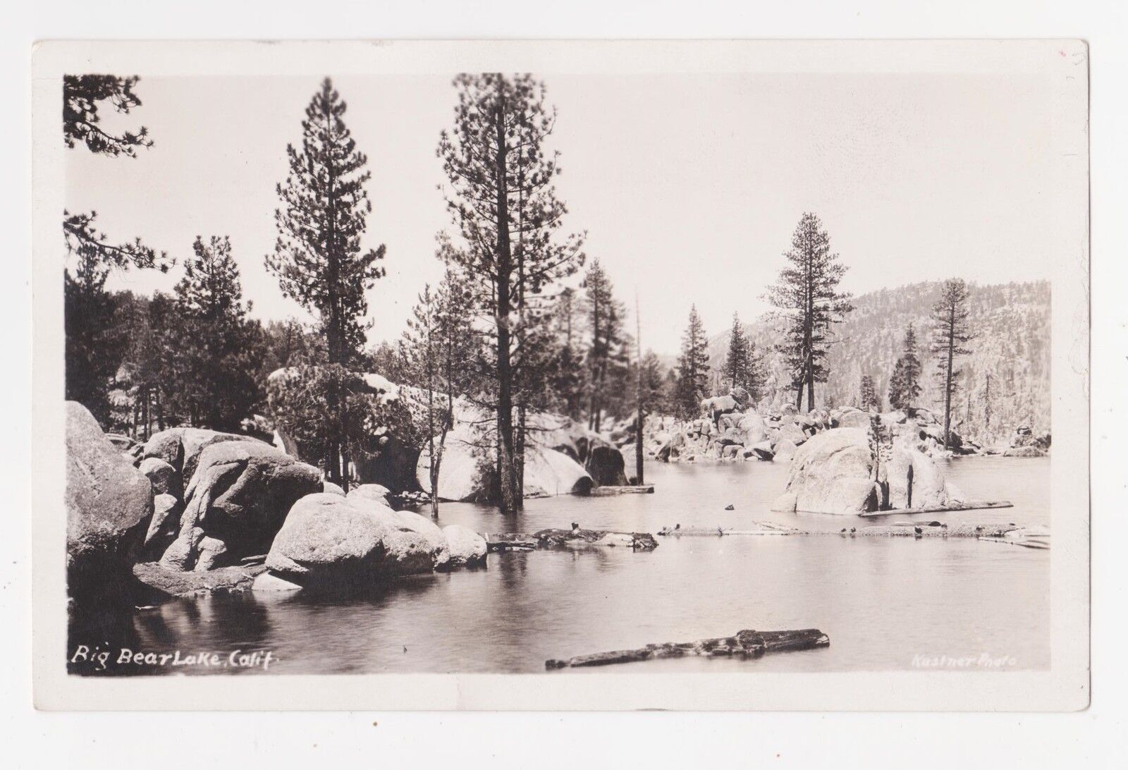 RPPC,Big Bear Lake,CA.San Bernardino Mts & Co.Kastner Photo,Used,Pine Knot,c.30s