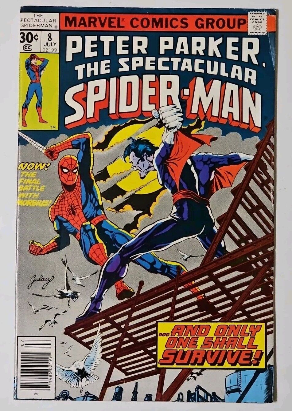 Spectacular Spider-Man #8 Morbius Iron Man/Hostess Ad Newsstand 