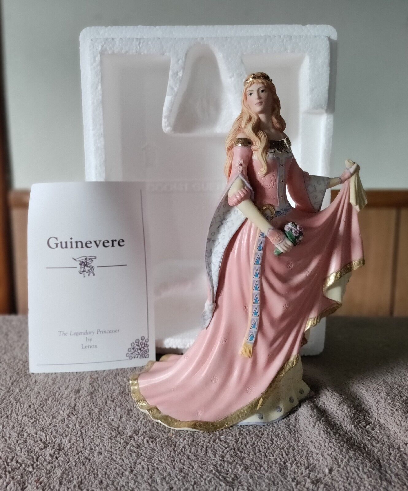 Lenox Lady Guinevere Fine Porcelain Figurine 1990 With Box, C.O.A.