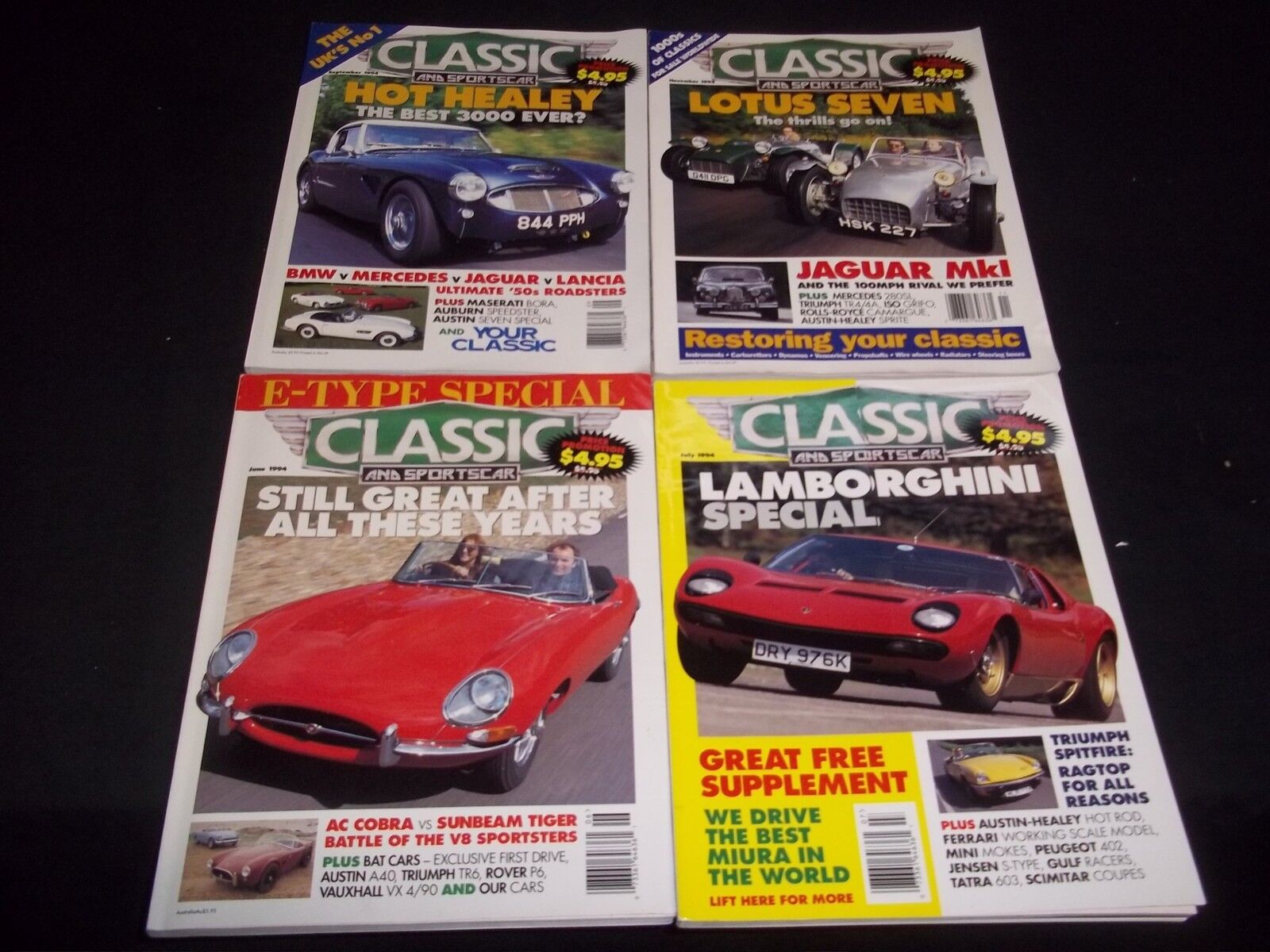 1994 CLASSIC & SPORTS CAR MAGAZINE LOT OF 8 ISSUES - NICE COVERS - M 628