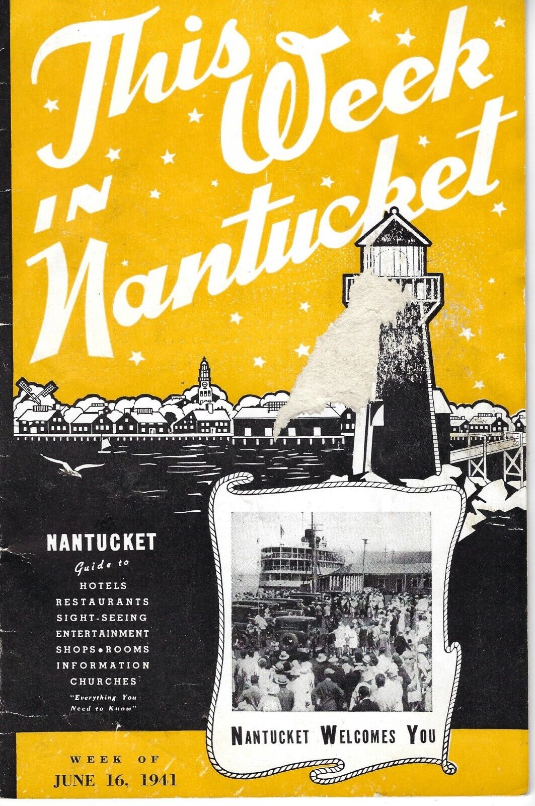 1941 Nantucket Massachusetts Tourist Guide Great Ads Hotels Restaurants