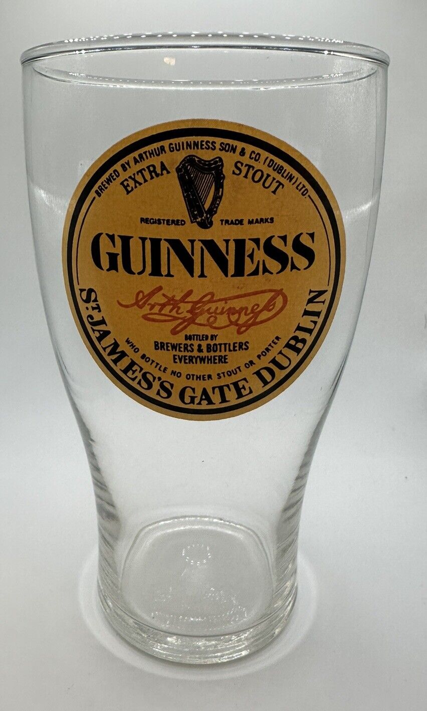 Guinness Extra Stout Pint Beer Glass Harp St. James\'s Gate Dublin Signature Logo