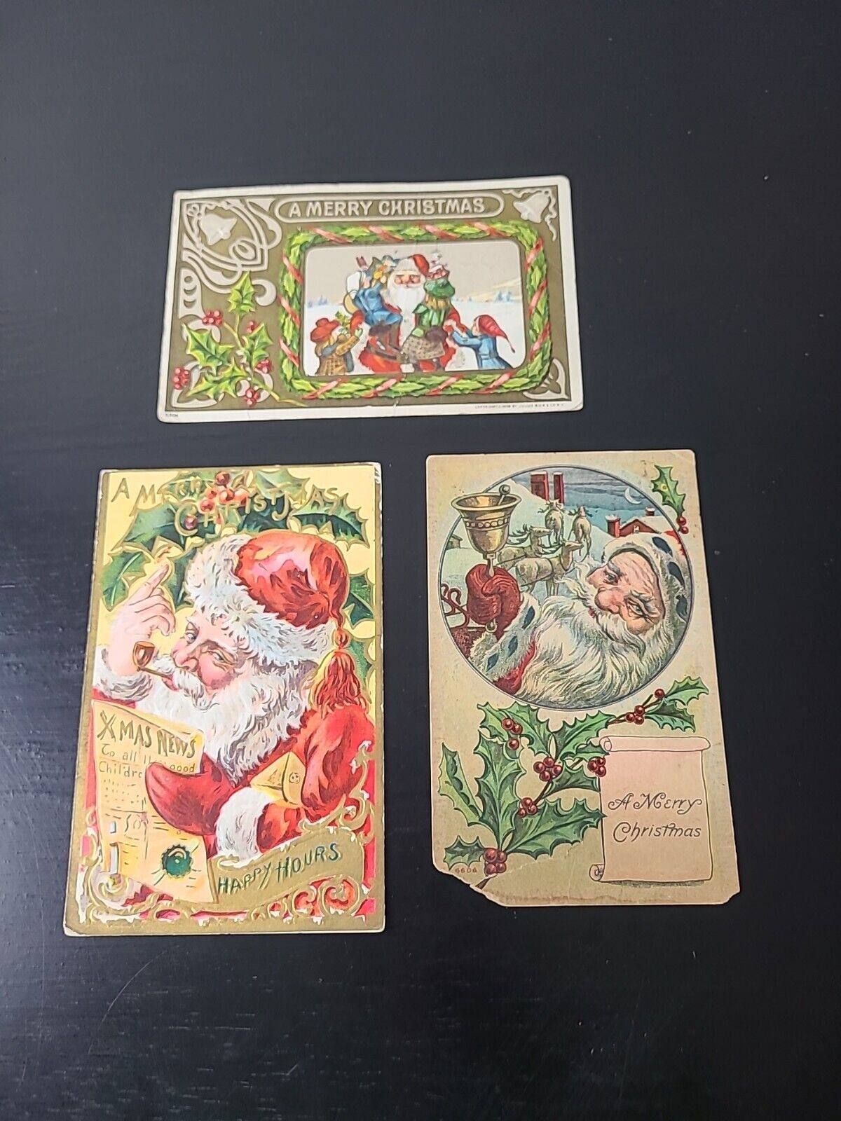 Christmas Santa Vintage Post Cards,  1908