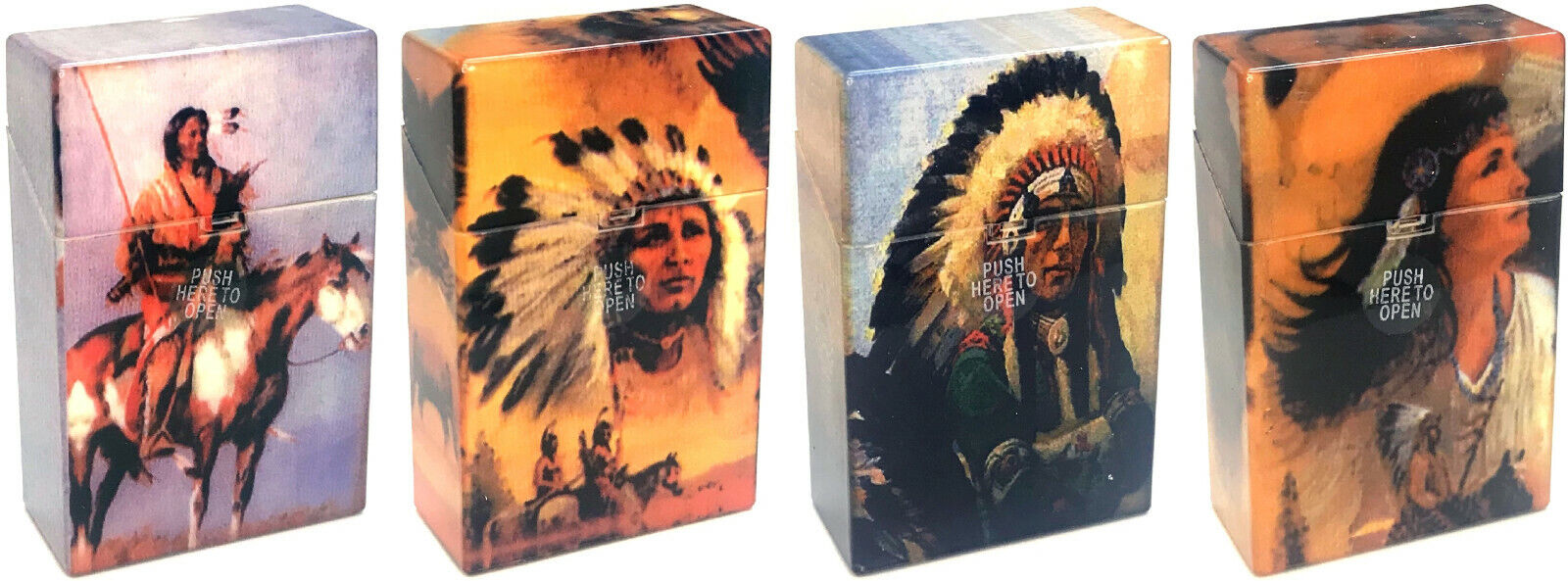 Eclipse Indian Design Crushproof Plastic Cigarette Case, 4ct, Kings, 3116IN-1