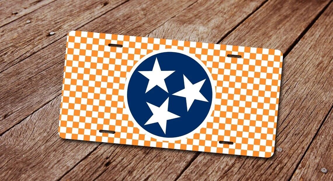 Tennessee State Flag License Plate. Tennessee Tri- Star License Plate