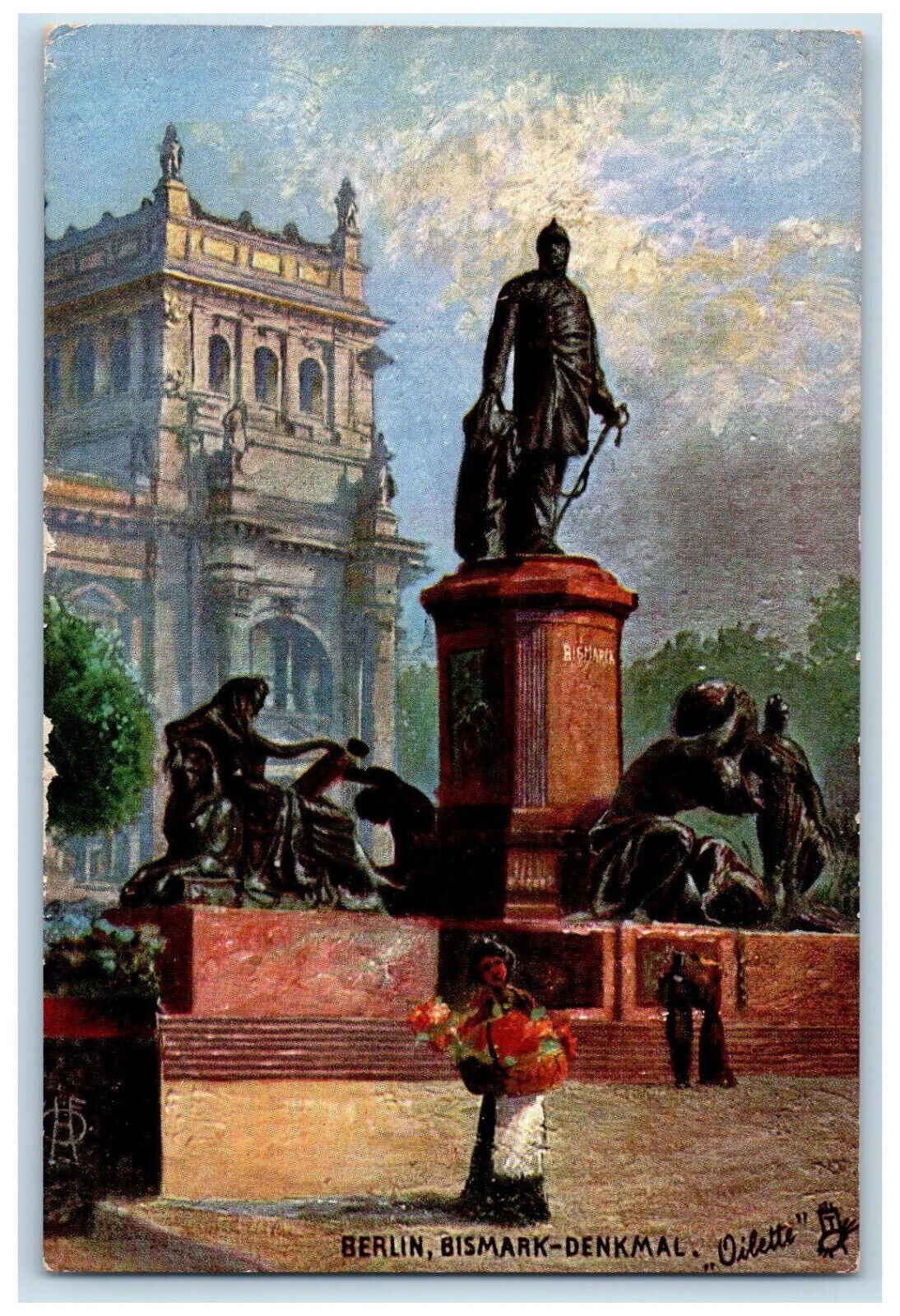 c1910 Berlin Bismark-Denkmal Germany Oilette Tuck Art Unposted Postcard