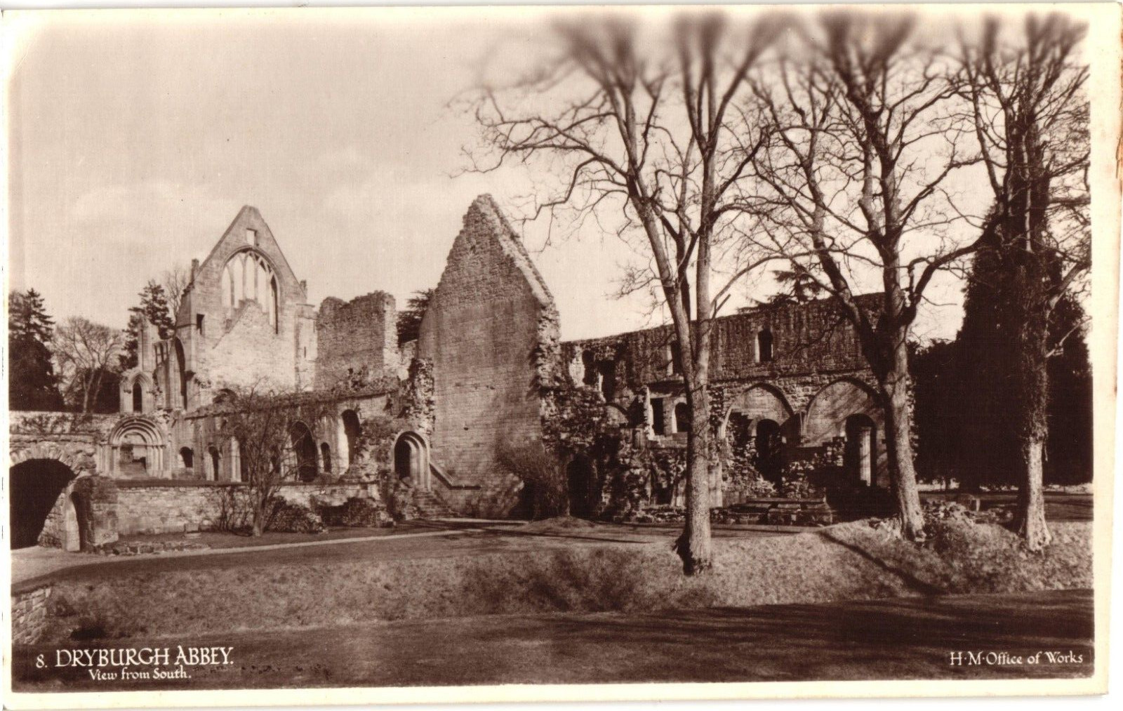 Dryburgh Abbey Monument Founded 12th Century in Berwickshire Scotland Postcard