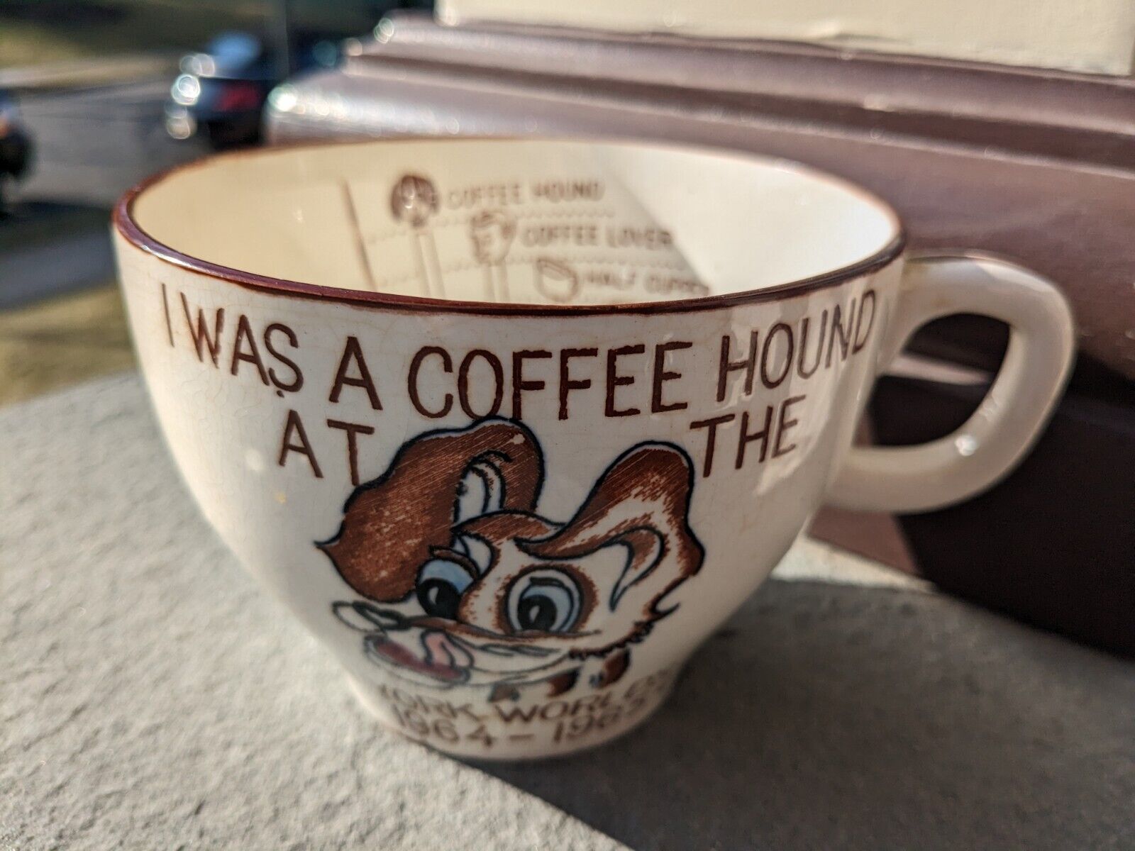 1964-1965 New York World\'s Fair Coffee Hound Cup Mug Dog