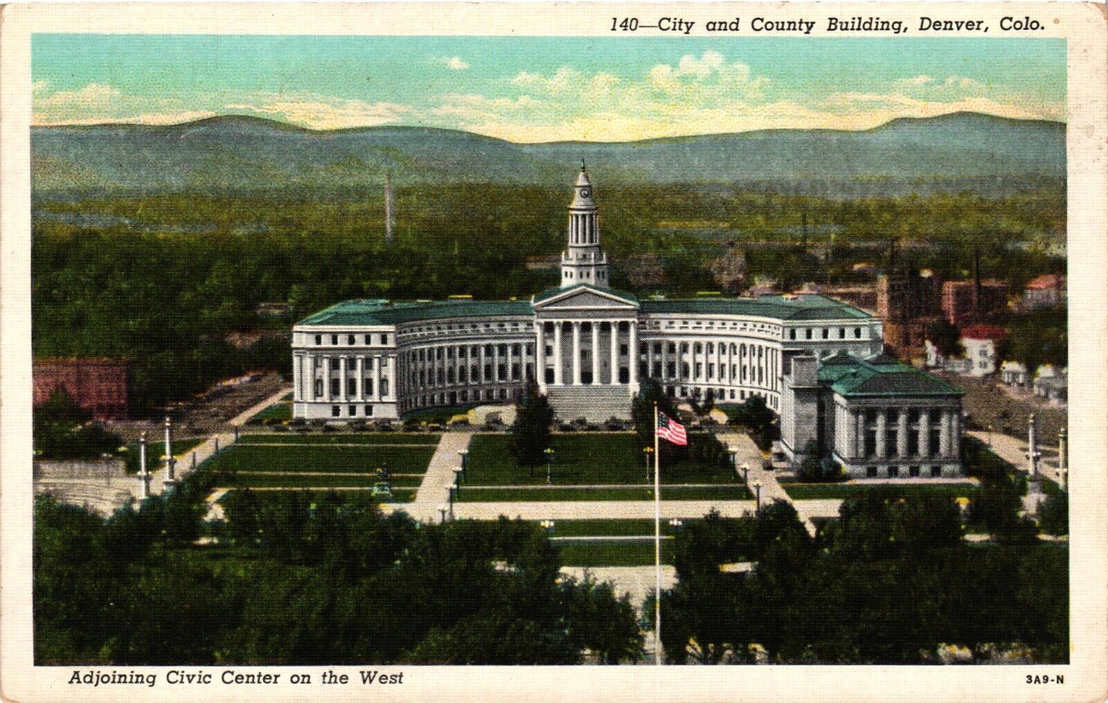 Vintage Postcard - City And County Building Civic Center Denver Colorado CO