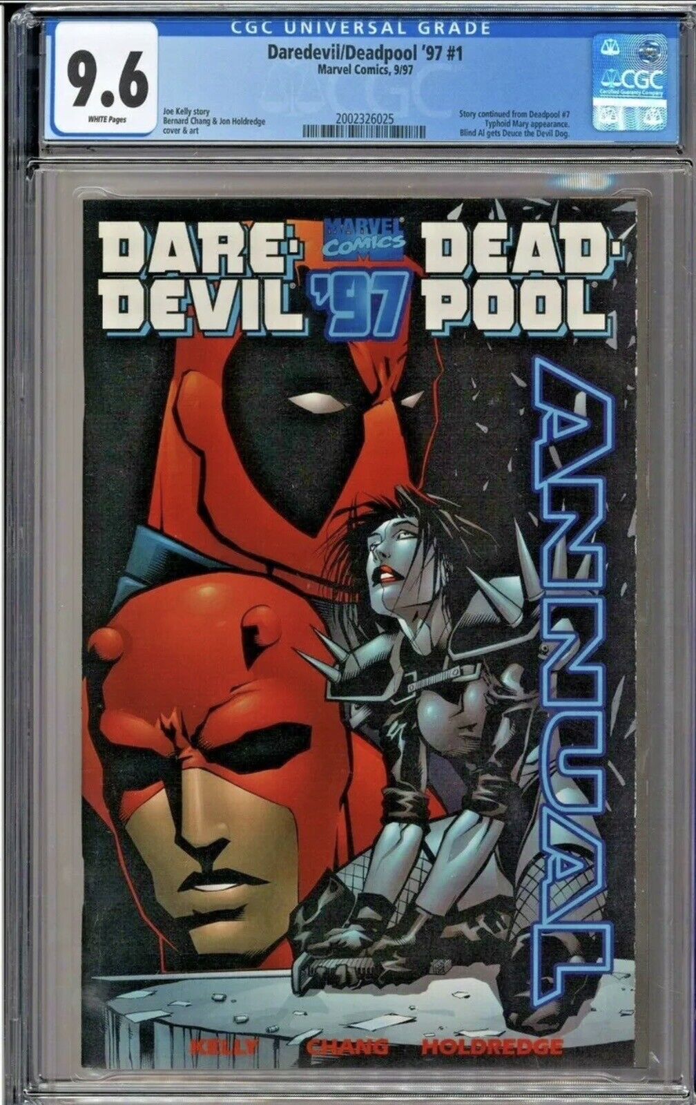 Daredevil / Deadpool 97 #1 Annual CGC 9.6 White Pages Typhoid Mary Blind Al 