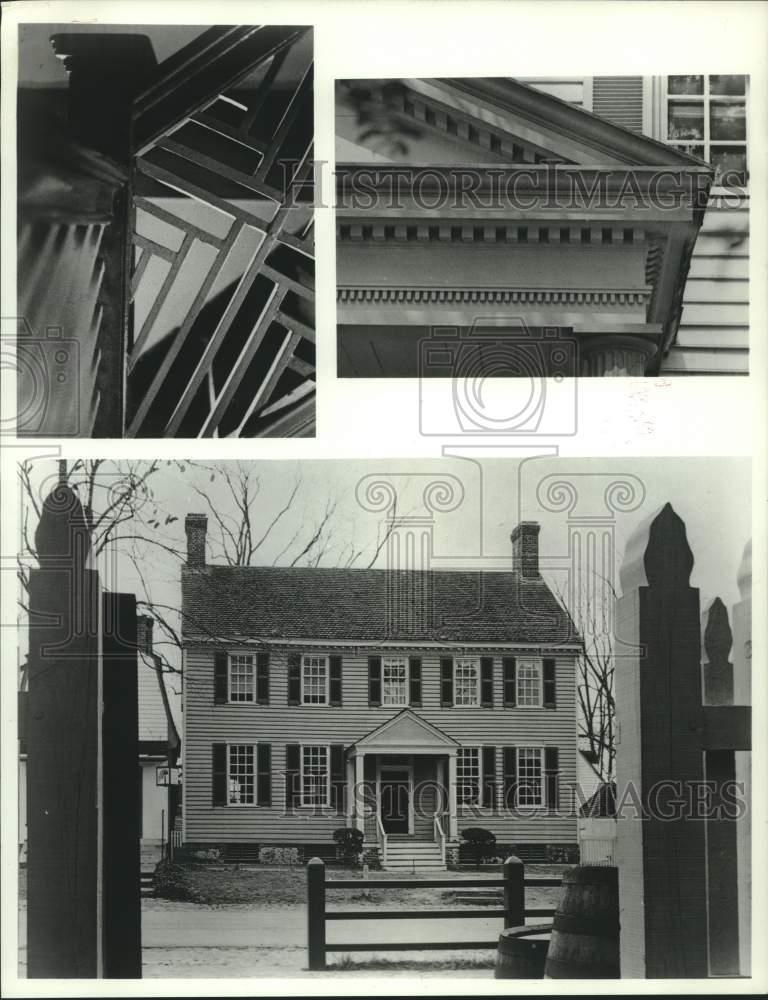 1972 Press Photo Architectural details of historic Colonial Williamsburg