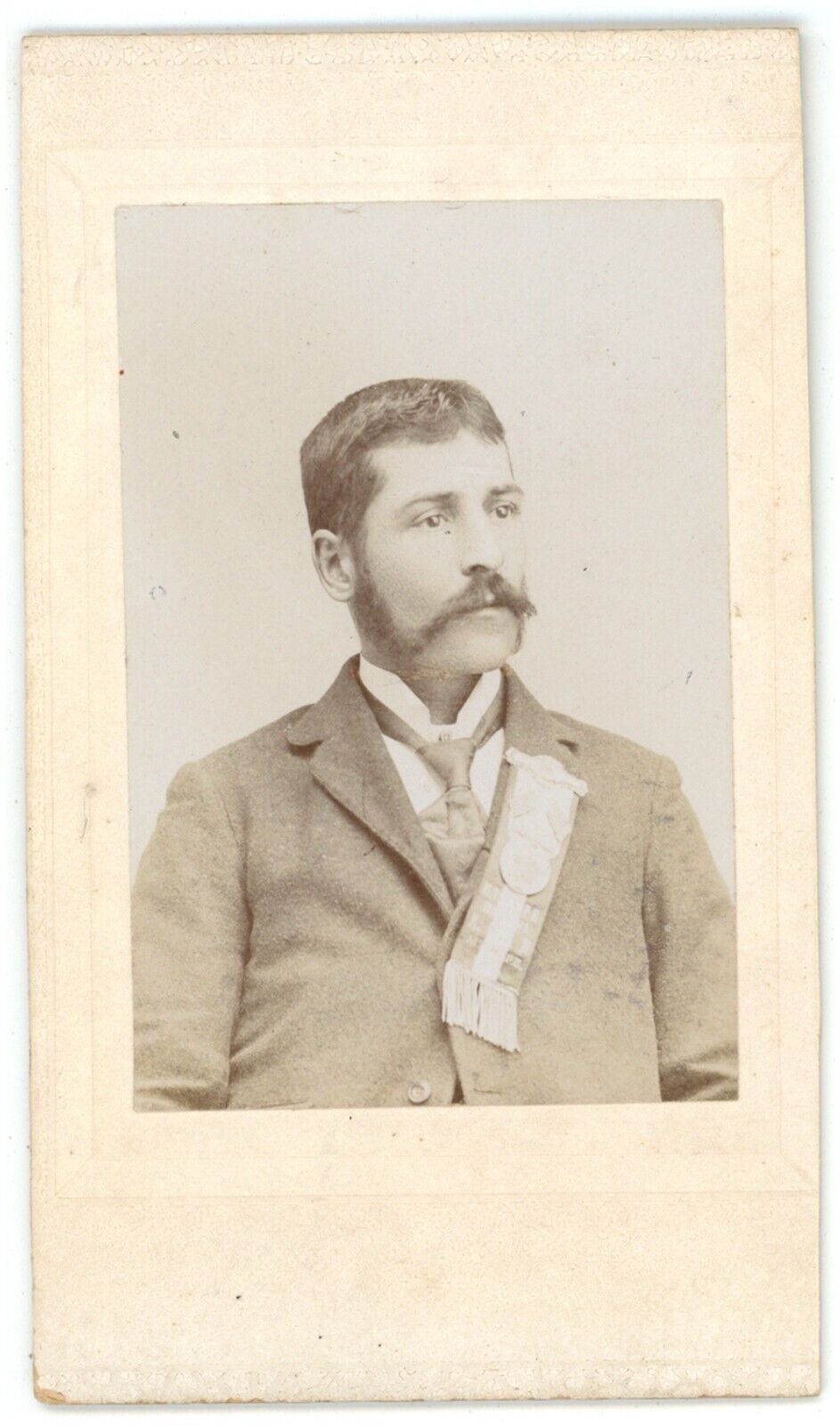 Circa 1880\'S Small Cabinet Card Approx. 2.5X4.25 IN Handsome Man With Mustache
