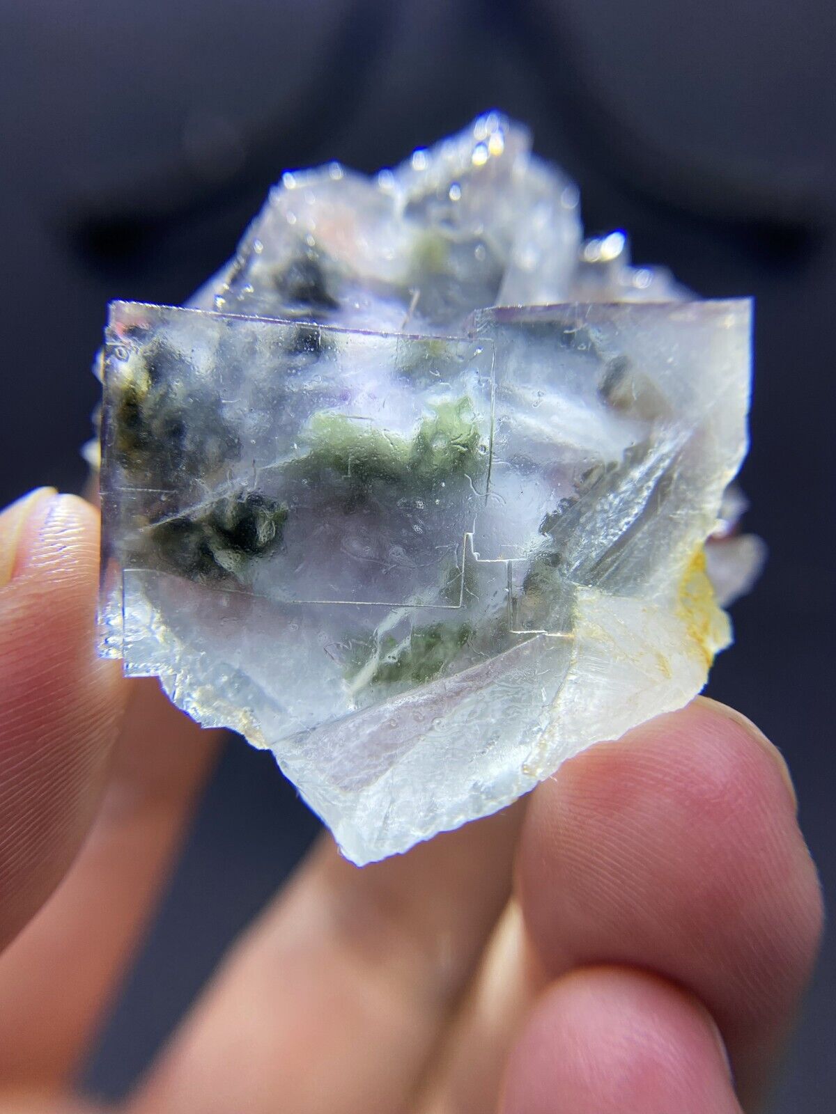 Exquisite natural transparent cubic landscape fluorite specimen，Yaogangxian