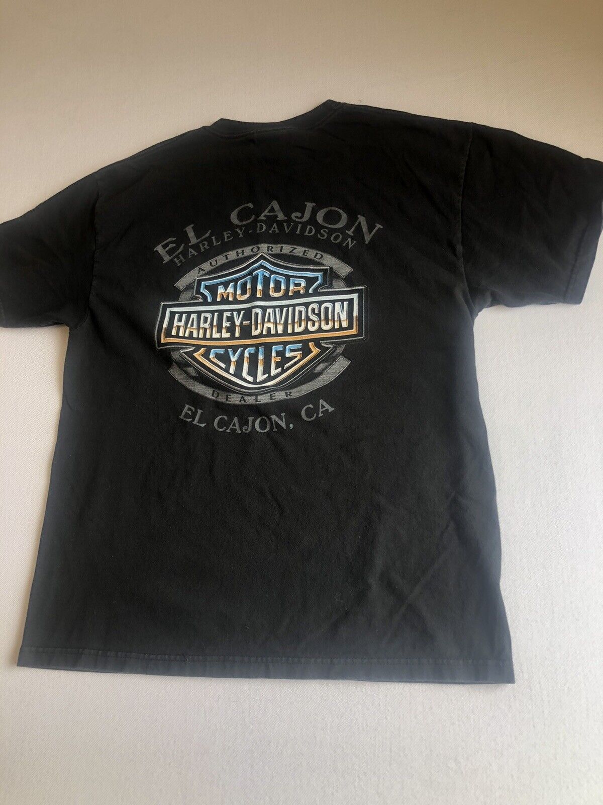 Harley Davidson Shirt Mens Sz Large El Cajon California Eagle Black Biker 