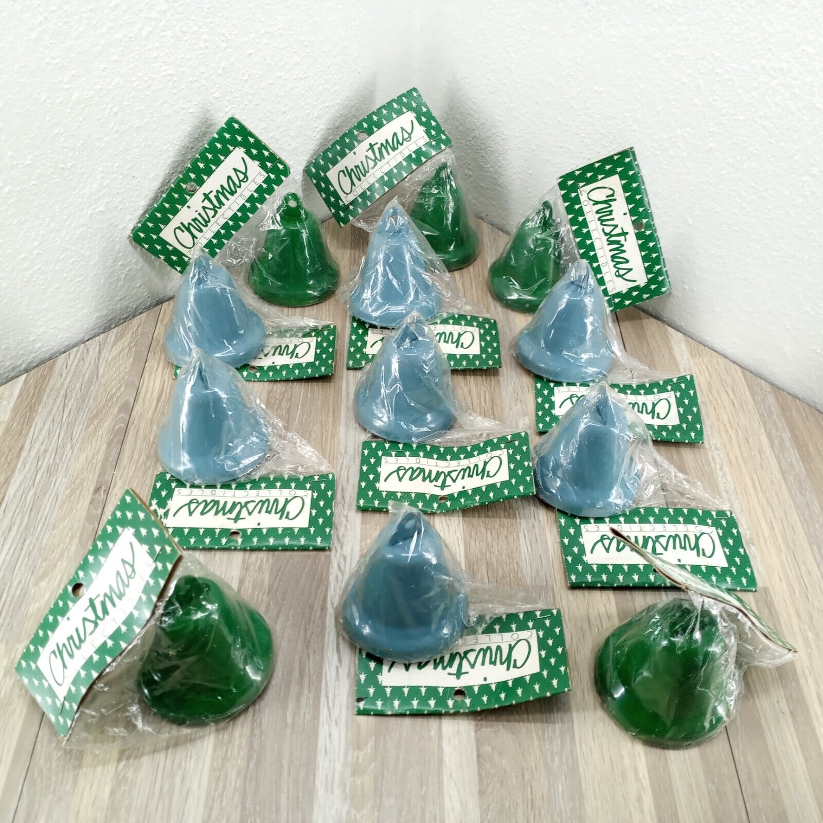 Wangs Vintage Bell Shaped Holiday Bells 7 Blue & 5 Green