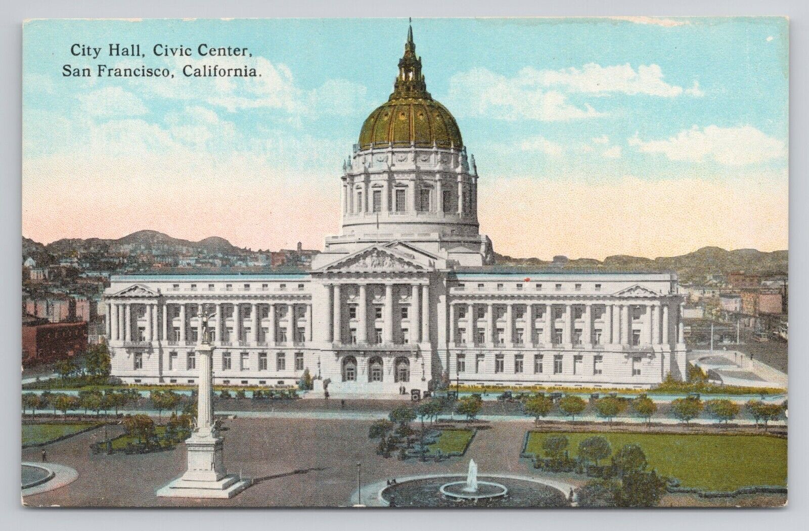 Postcard City Hall Civic Center San Francisco California