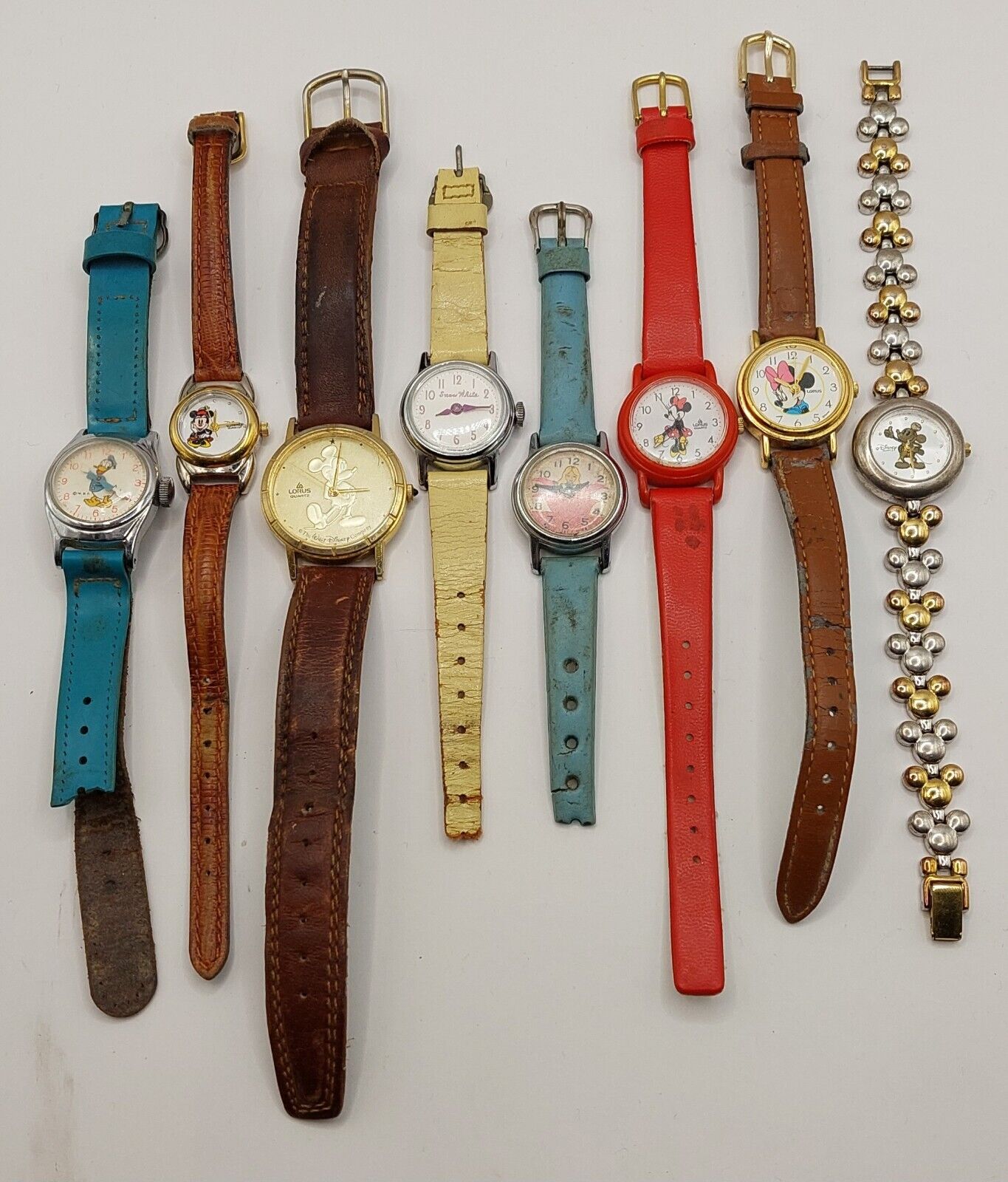 Lot of 8 Vintage Disney Character Watches