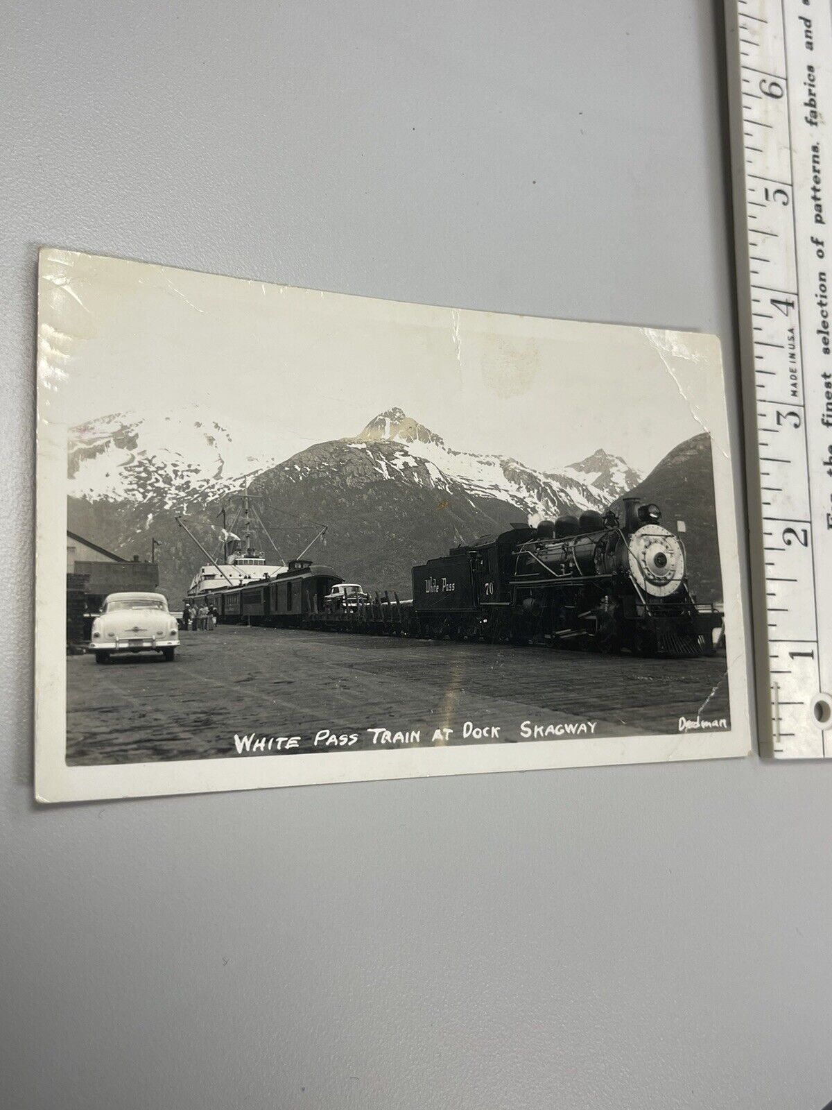 Skagway Alaska AK Old Vintage RPPC Real Photo Postcard White Pass Train Scene PC