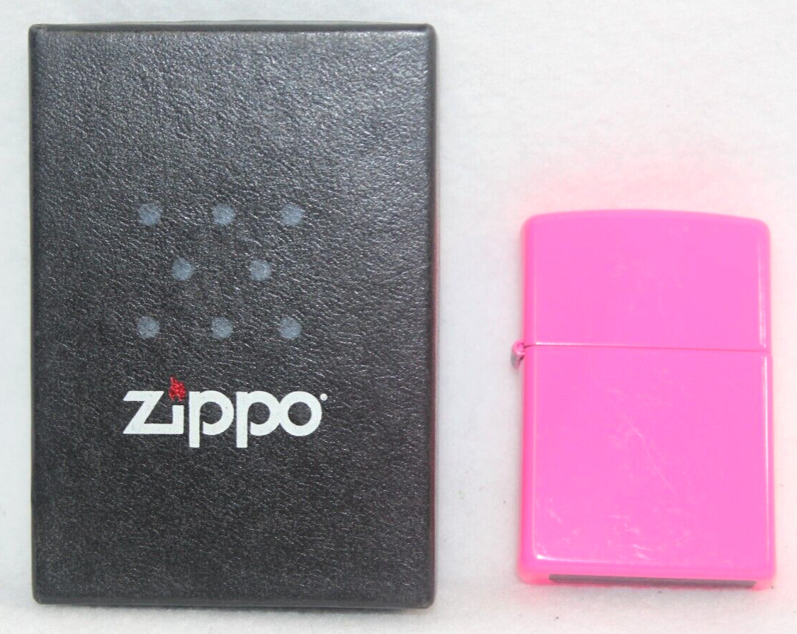 Zippo ~ Neon Pink ~ Unstruck ~ New In Box ~ E 15 ~ 28886 ~ Made In USA