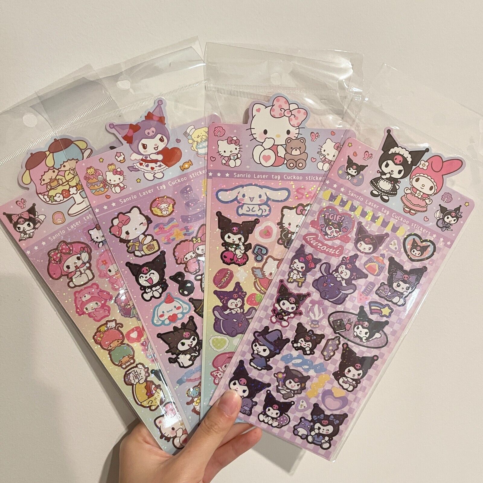 1 Pack(4 Pcs) Sanrio Cute Stickers Hello Kitty/Kuromi/Cinnamoroll