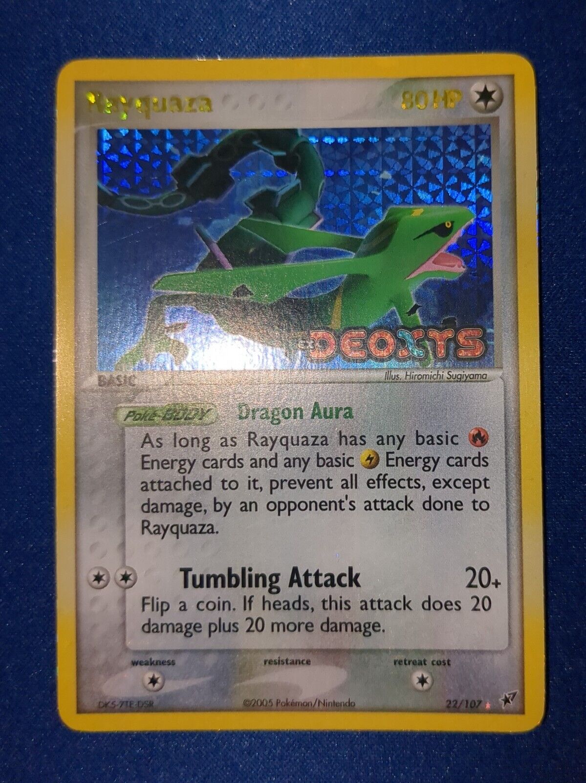 Pokemon EX DEOXYS - #22/107 Rayquaza - ENG - Stamped