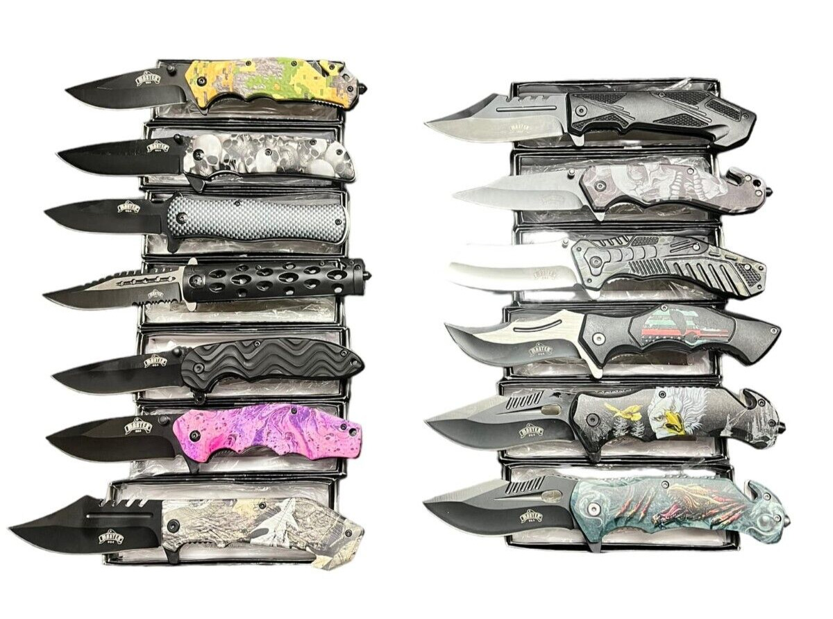Set of 13 Brand New Spring Open pocket Tactical Outdoor knives Wholesale knife